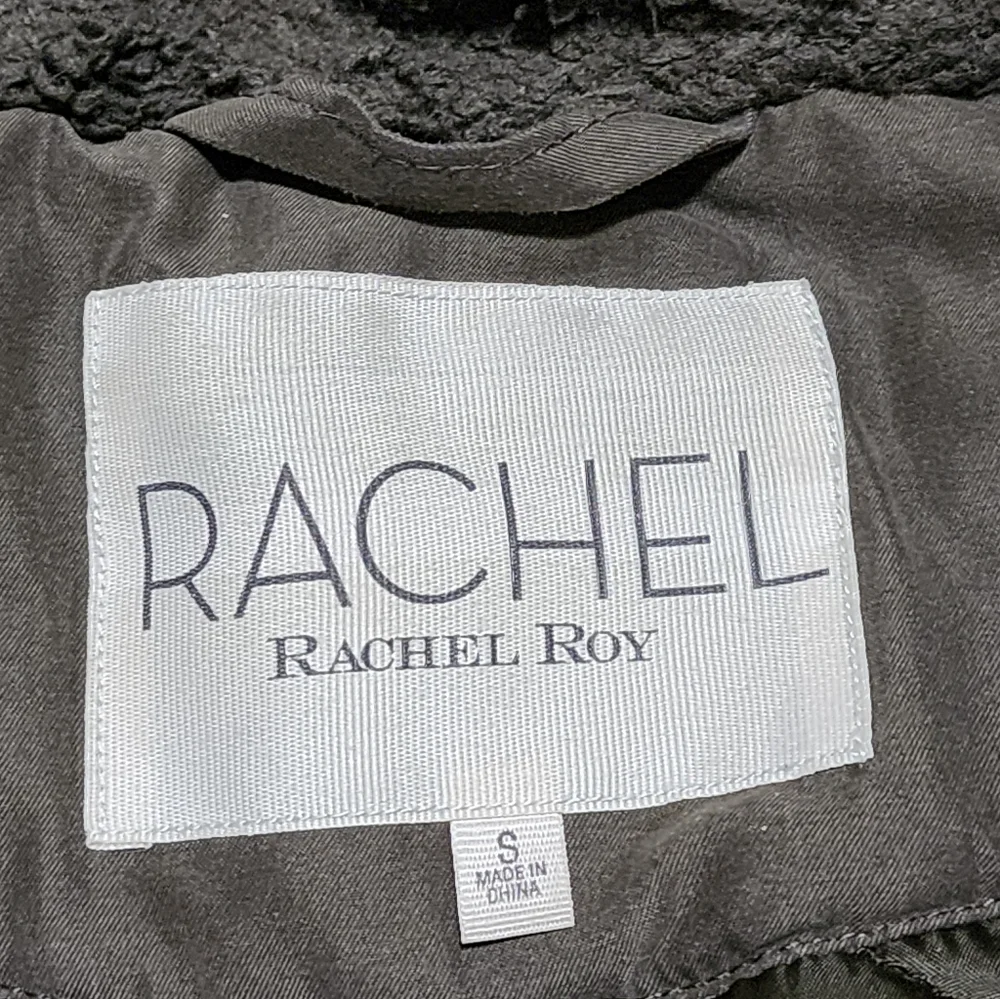 RACHEL Rachel Roy Olive Utility Jacket with Faux Fur Hood - Picture 7 of 13
